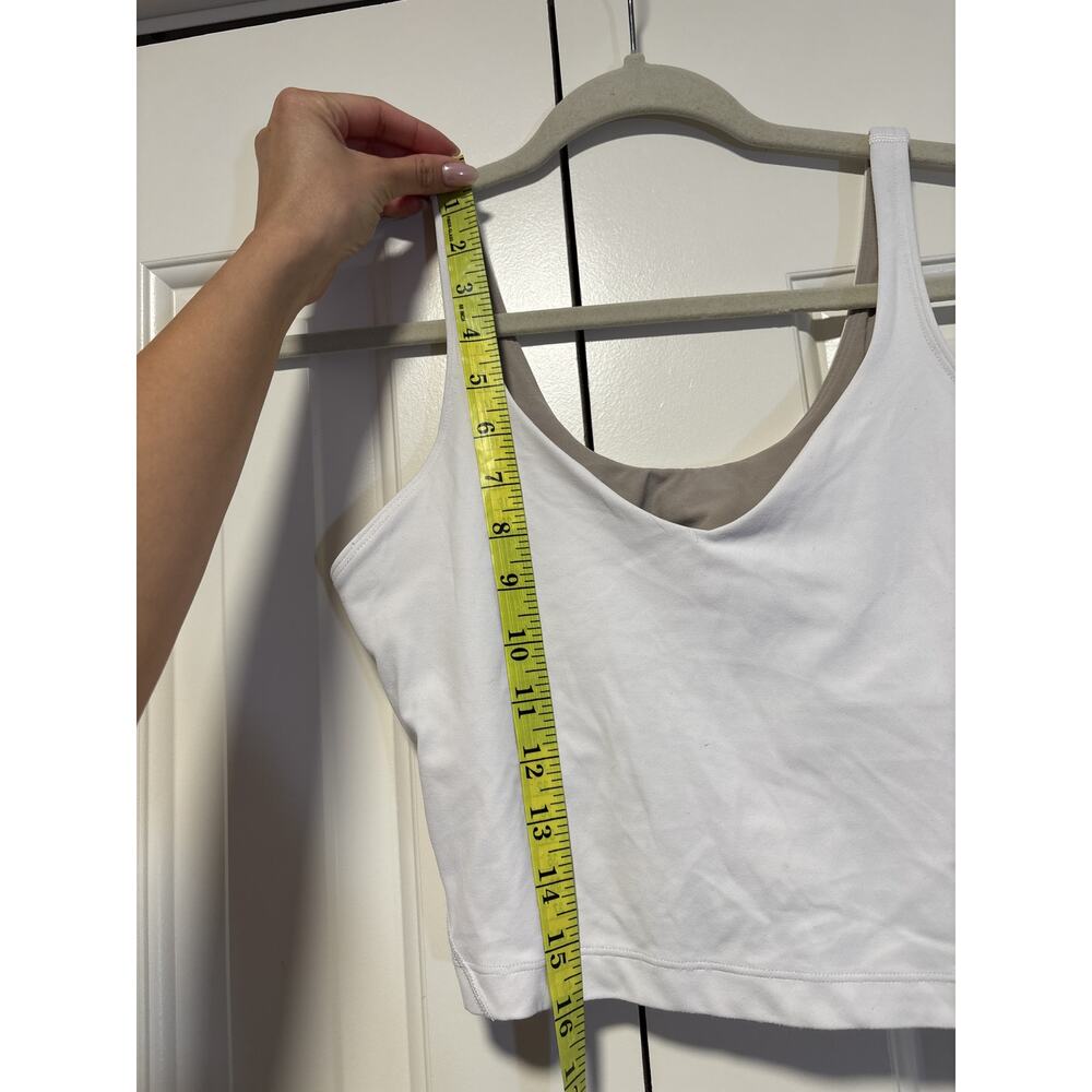 Lululemon White Crop Tank Top Size 8 Pre-Owned - Picture 4 of 7